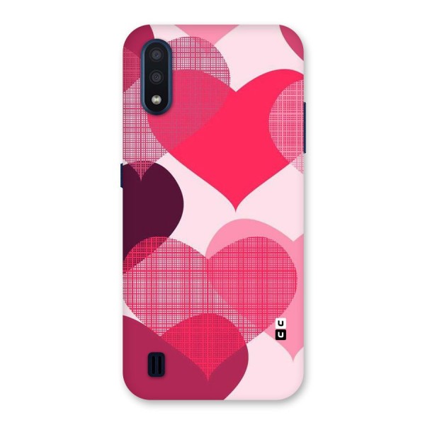 Check Pink Hearts Back Case for Galaxy M01