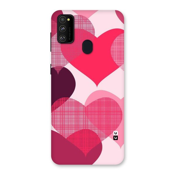 Check Pink Hearts Back Case for Galaxy M21