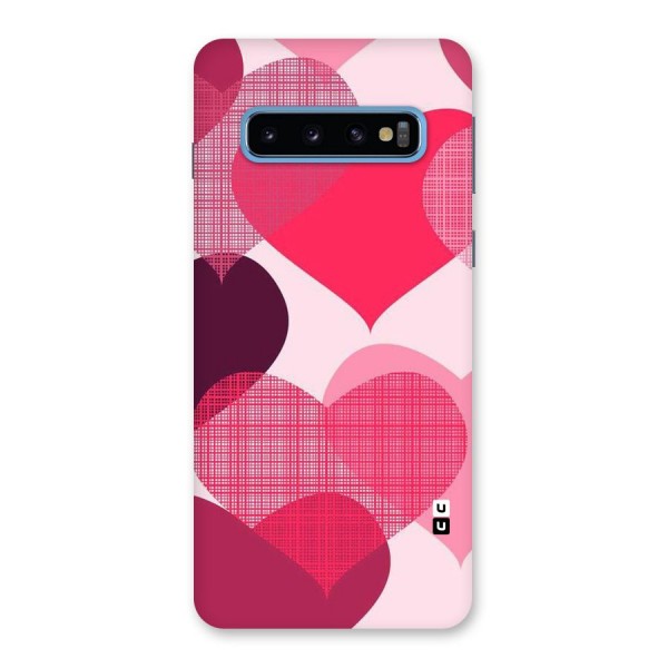 Check Pink Hearts Back Case for Galaxy S10