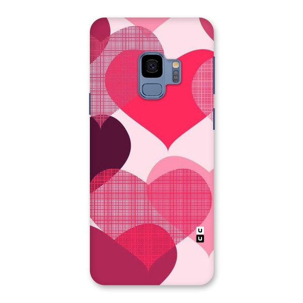 Check Pink Hearts Back Case for Galaxy S9