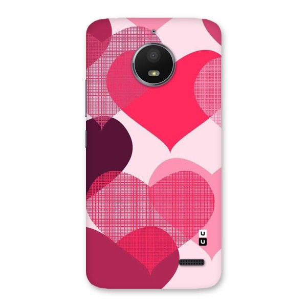 Check Pink Hearts Back Case for Moto E4