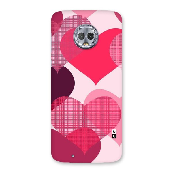 Check Pink Hearts Back Case for Moto G6