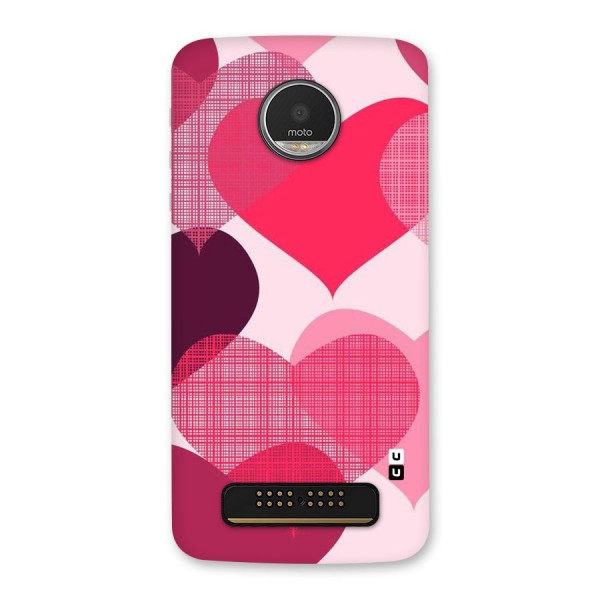 Check Pink Hearts Back Case for Moto Z Play