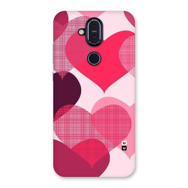 Check Pink Hearts Back Case for Nokia 8.1