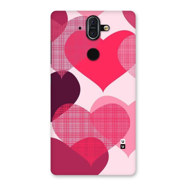 Check Pink Hearts Back Case for Nokia 8 Sirocco