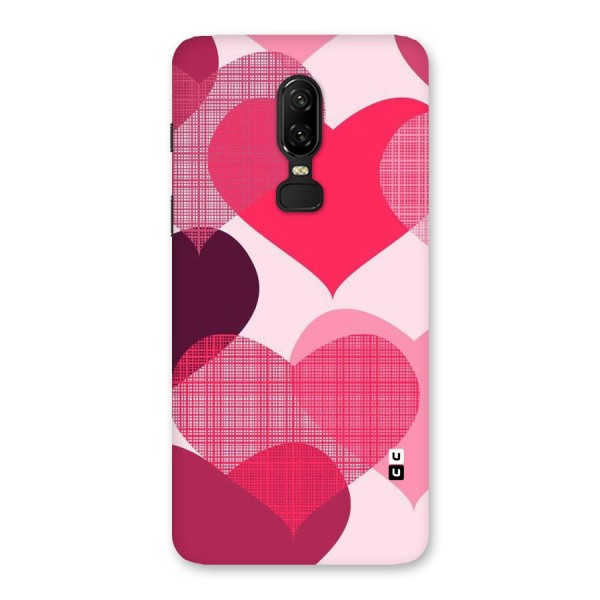 Check Pink Hearts Back Case for OnePlus 6