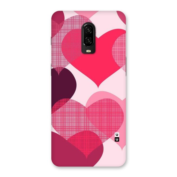 Check Pink Hearts Back Case for OnePlus 6T