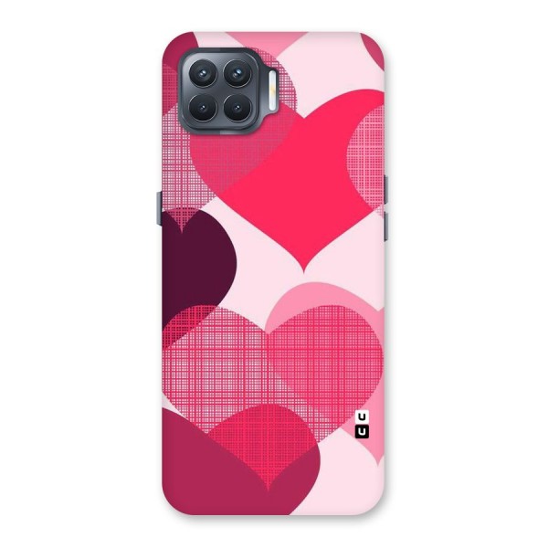 Check Pink Hearts Back Case for Oppo F17 Pro