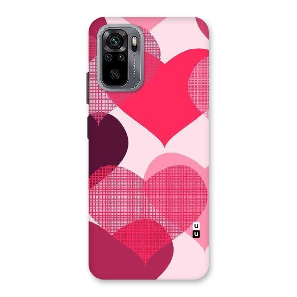 Check Pink Hearts Back Case for Redmi Note 10