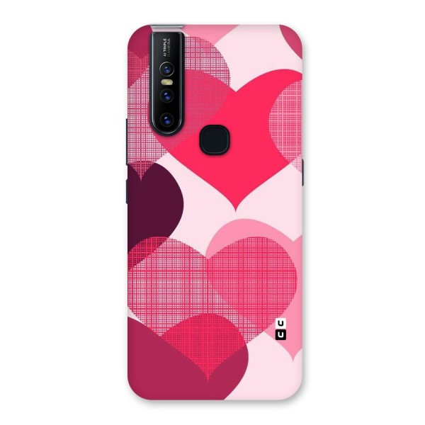 Check Pink Hearts Back Case for Vivo V15