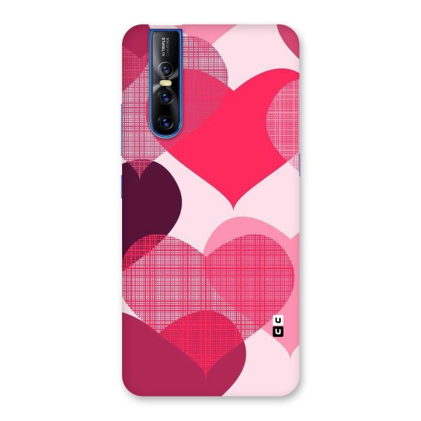 Check Pink Hearts Back Case for Vivo V15 Pro