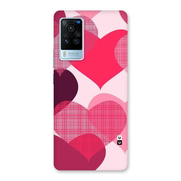 Check Pink Hearts Back Case for Vivo X60 Pro