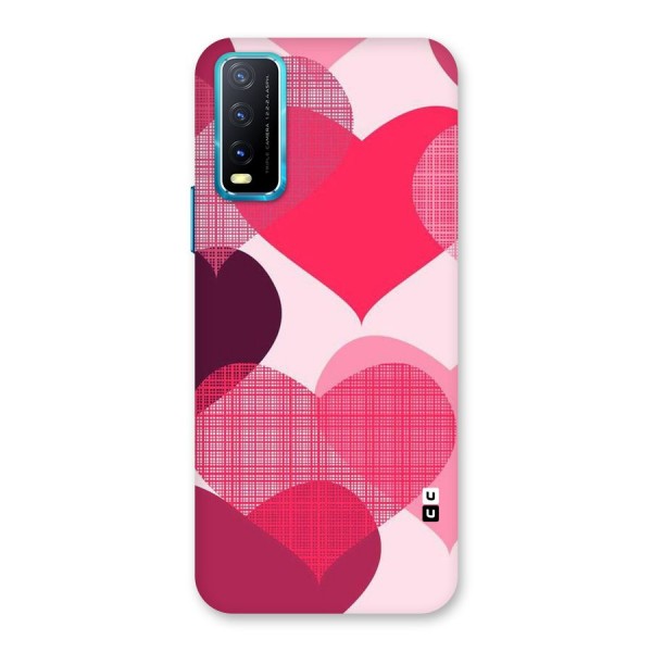 Check Pink Hearts Back Case for Vivo Y12s