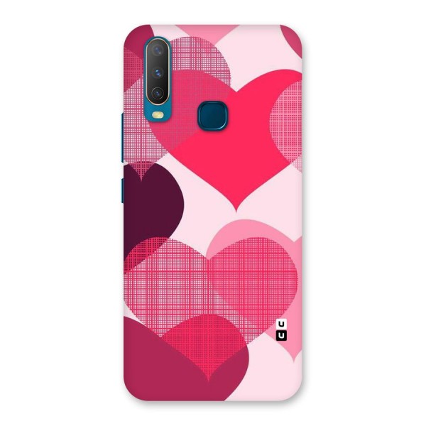 Check Pink Hearts Back Case for Vivo Y17