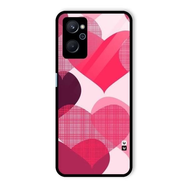 Check Pink Hearts Glass Back Case for Realme 9i