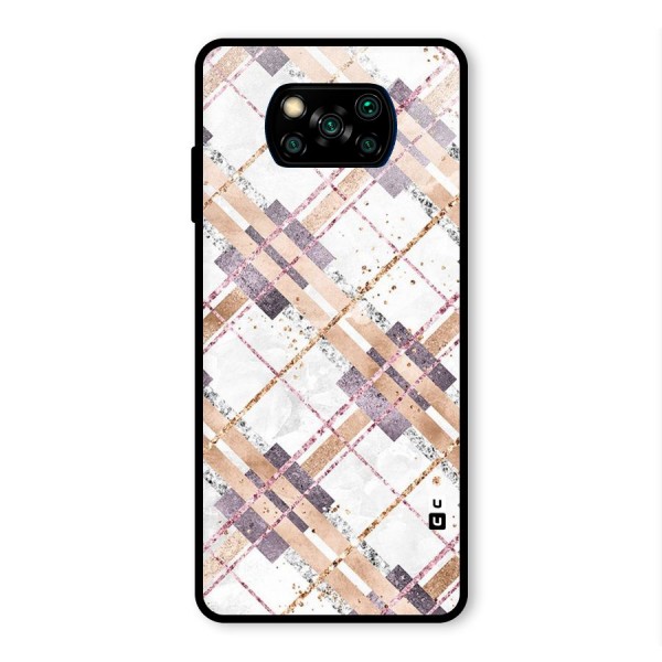 Check Trouble Glass Back Case for Poco X3 Pro