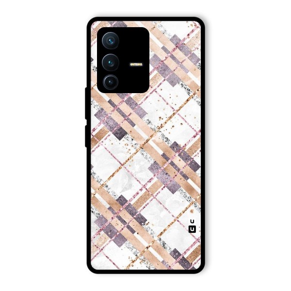 Check Trouble Glass Back Case for Vivo V23 Pro