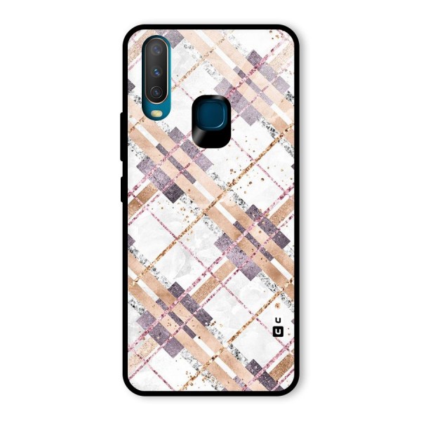 Check Trouble Glass Back Case for Vivo Y12