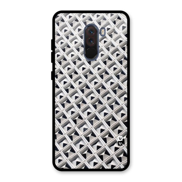 Check White Design Glass Back Case for Poco F1