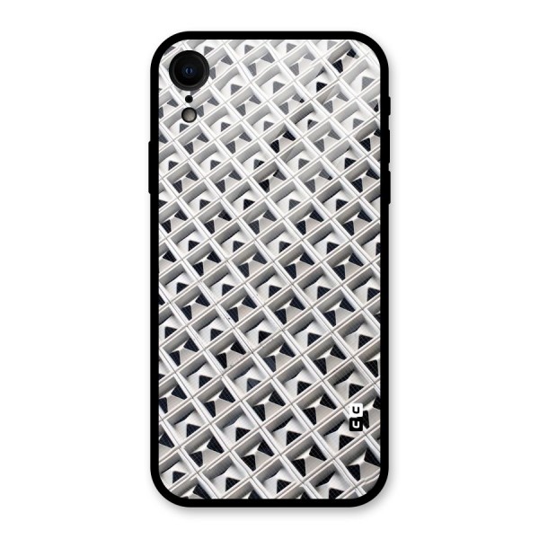 Check White Design Glass Back Case for XR