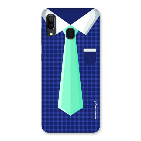 Checked Shirt Tie Back Case for Galaxy A20