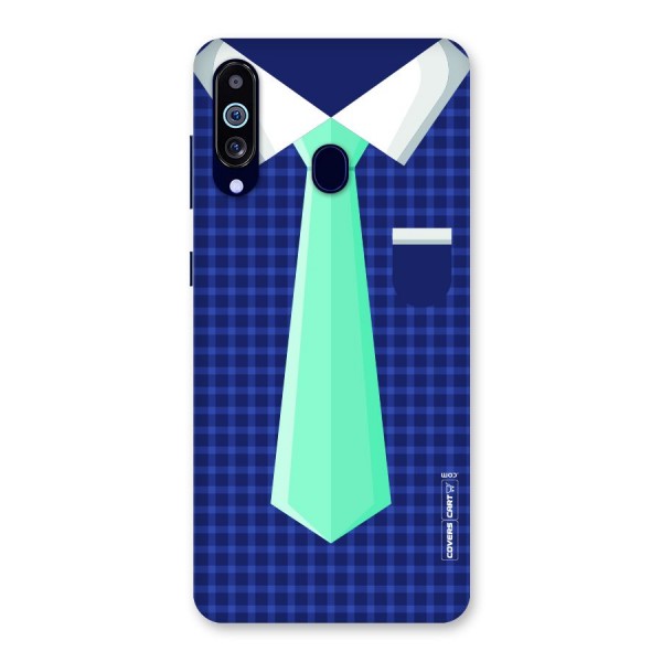 Checked Shirt Tie Back Case for Galaxy A60