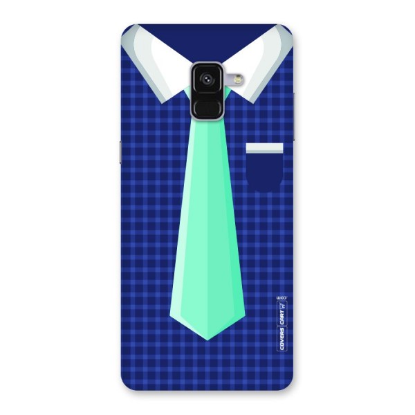 Checked Shirt Tie Back Case for Galaxy A8 Plus