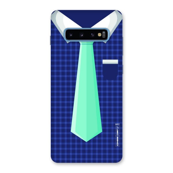 Checked Shirt Tie Back Case for Galaxy S10 Plus