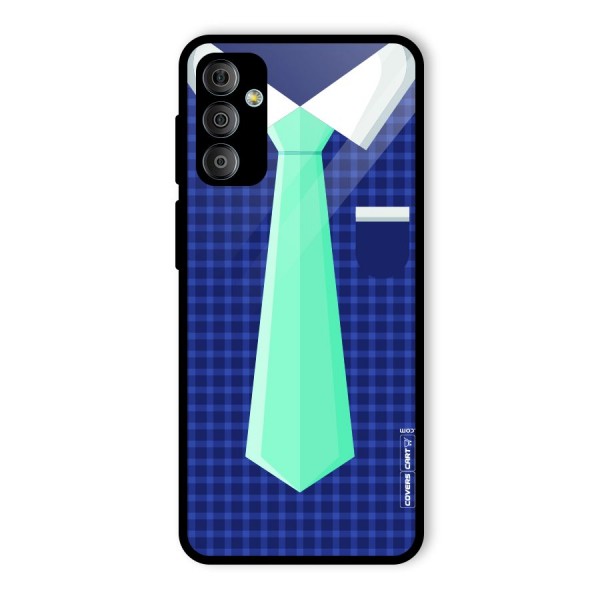 Checked Shirt Tie Glass Back Case for Galaxy F23