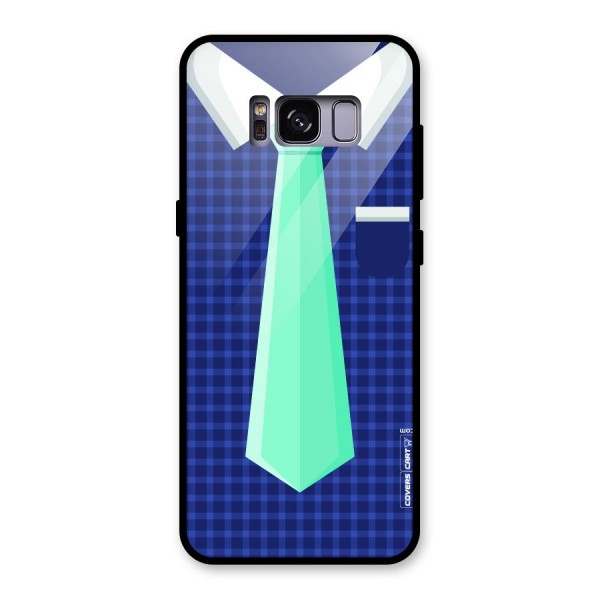 Checked Shirt Tie Glass Back Case for Galaxy S8