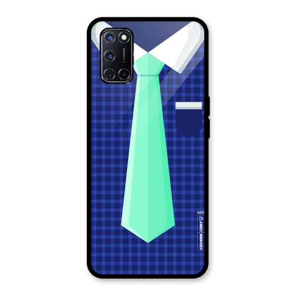 Checked Shirt Tie Glass Back Case for Oppo A52