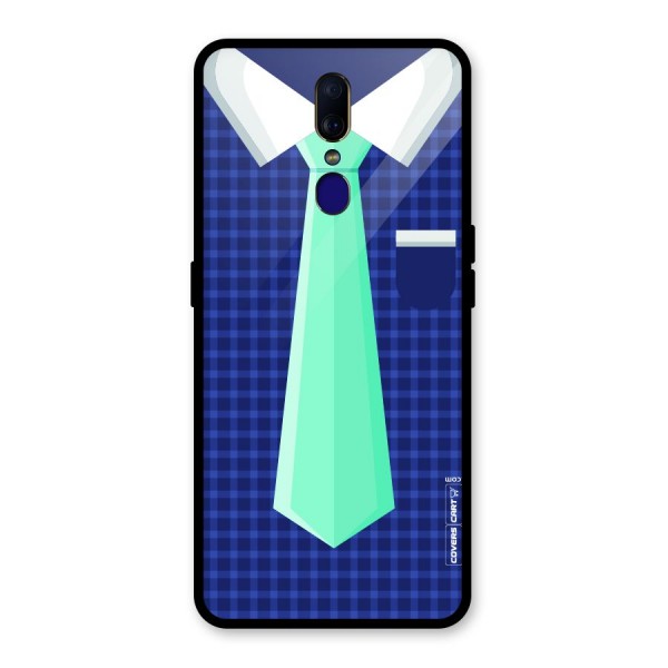 Checked Shirt Tie Glass Back Case for Oppo F11