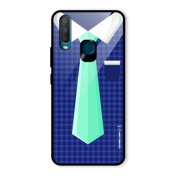 Checked Shirt Tie Glass Back Case for Vivo Y12