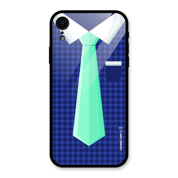 Checked Shirt Tie Glass Back Case for XR