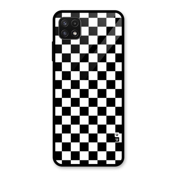 Checkerboard Glass Back Case for Galaxy A22 5G