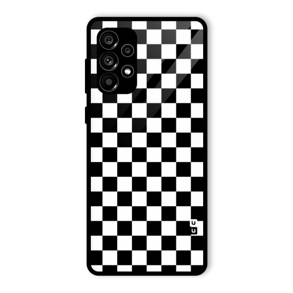 Checkerboard Glass Back Case for Galaxy A73 5G