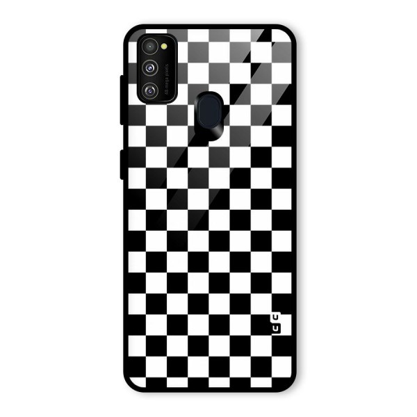 Checkerboard Glass Back Case for Galaxy M21