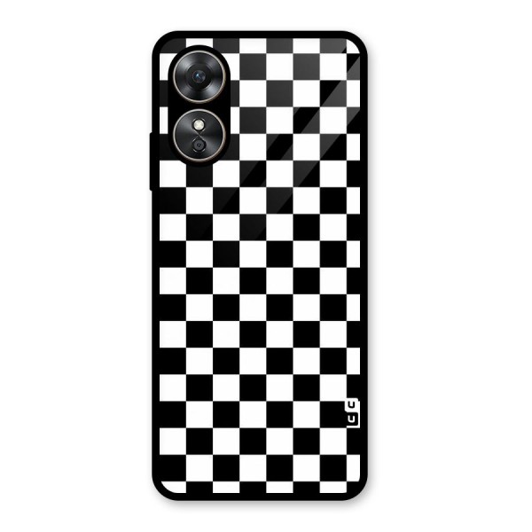 Checkerboard Glass Back Case for Oppo A17