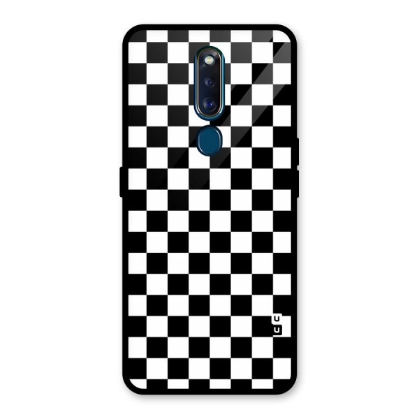 Checkerboard Glass Back Case for Oppo F11 Pro