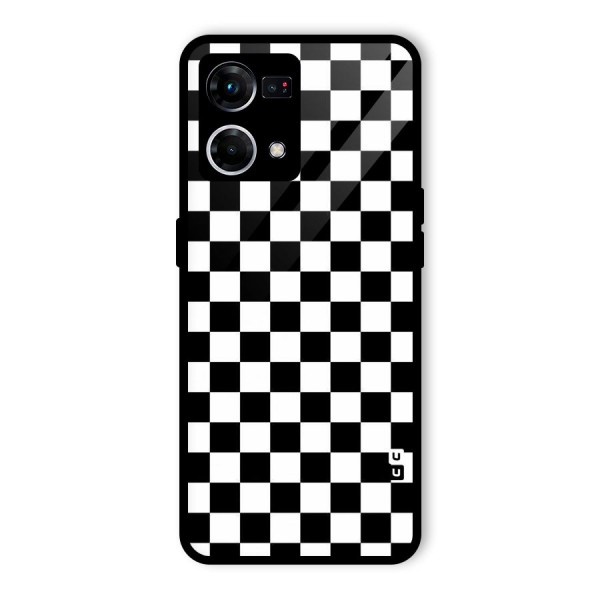 Checkerboard Glass Back Case for Oppo F21 Pro 4G