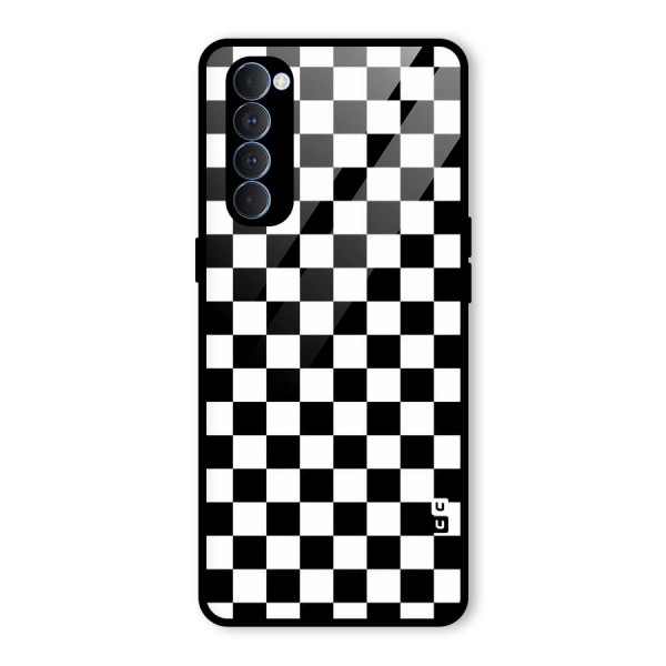 Checkerboard Glass Back Case for Oppo Reno4 Pro