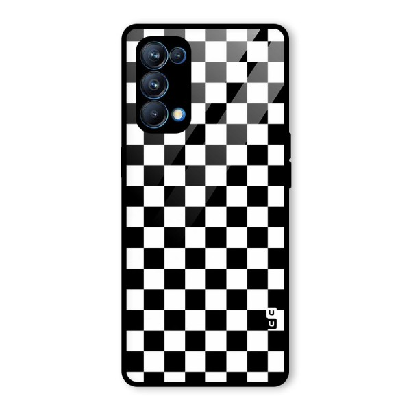 Checkerboard Glass Back Case for Oppo Reno5 Pro 5G