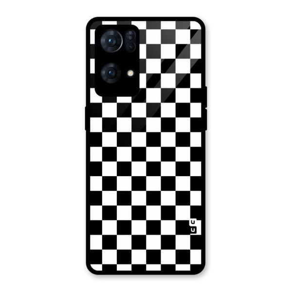 Checkerboard Glass Back Case for Oppo Reno7 Pro 5G