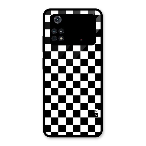 Checkerboard Glass Back Case for Poco M4 Pro 4G