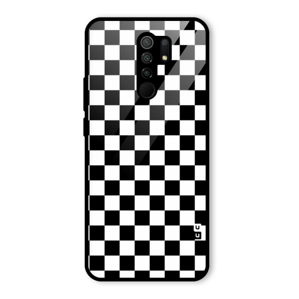 Checkerboard Glass Back Case for Redmi 9 Prime