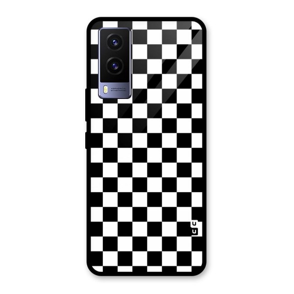 Checkerboard Glass Back Case for Vivo V21e 5G