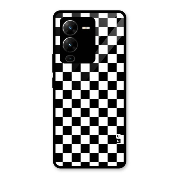 Checkerboard Glass Back Case for Vivo V25 Pro