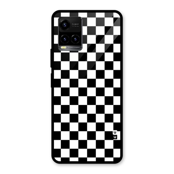 Checkerboard Glass Back Case for Vivo Y21 2021