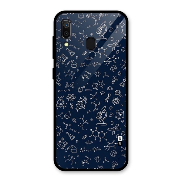 Chemistry Doodle Art Glass Back Case for Galaxy A30