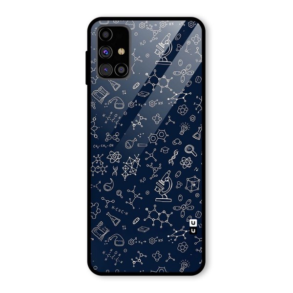 Chemistry Doodle Art Glass Back Case for Galaxy M31s